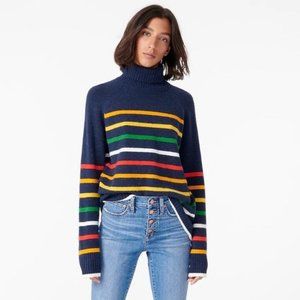 J Crew Supersoft Rainbow Turtleneck Sweater